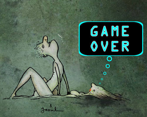 Cartoon: Game over (medium) by Garrincha tagged 