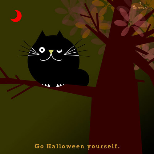 Cartoon: Halloween cat (medium) by Garrincha tagged illustrations,animals,cats,ilo,halloween