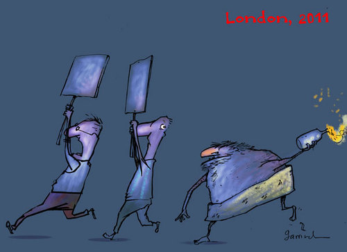 Cartoon: London (medium) by Garrincha tagged riots