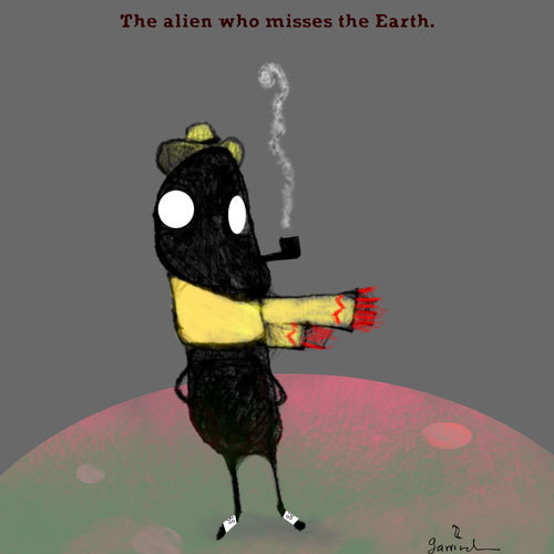 Cartoon: Mr. Alien. (medium) by Garrincha tagged scribbles