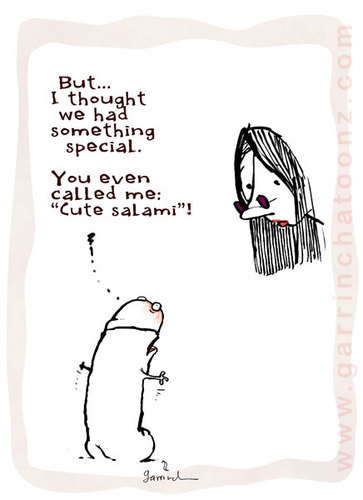 Cartoon: Salami (medium) by Garrincha tagged marriage,doctor,economy,dinosaurs,computers,malpractice,construction,erotic,plum,dust,guitar,women,love,arm,balloon,castle,blur