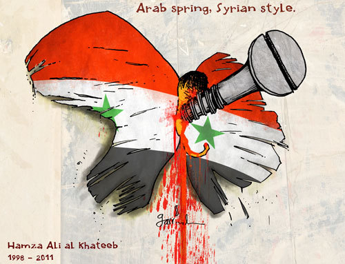 Cartoon: Syrian spring (medium) by Garrincha tagged arab,politics,torture,spring