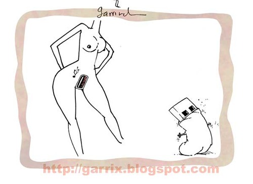 Cartoon: Techie love (medium) by Garrincha tagged 