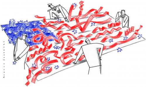 Cartoon: . (medium) by Ronald Slabbers tagged fahne,wahl,flag,election,bush,us,usa
