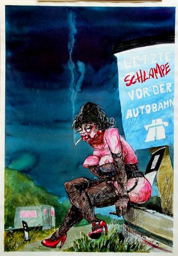 Cartoon: Autobahn (medium) by 6aus49 tagged leistner,prostituion