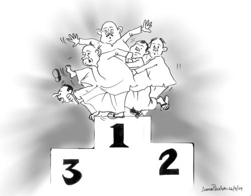 Cartoon: TO BE NUMBER 1 (medium) by denver tagged denver,srilanka