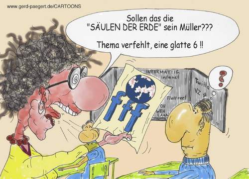 Cartoon: Säulen der Erde (medium) by boogieplayer tagged schule