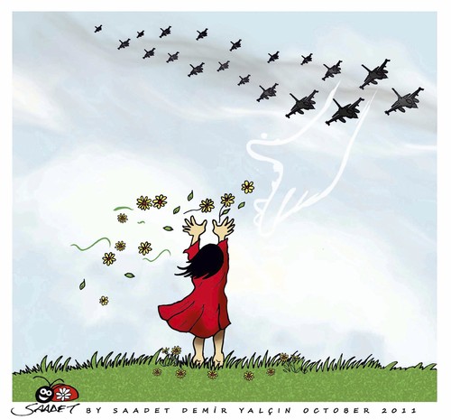 Cartoon: FOR PEACE (medium) by saadet demir yalcin tagged saadet,sdy,forpeace