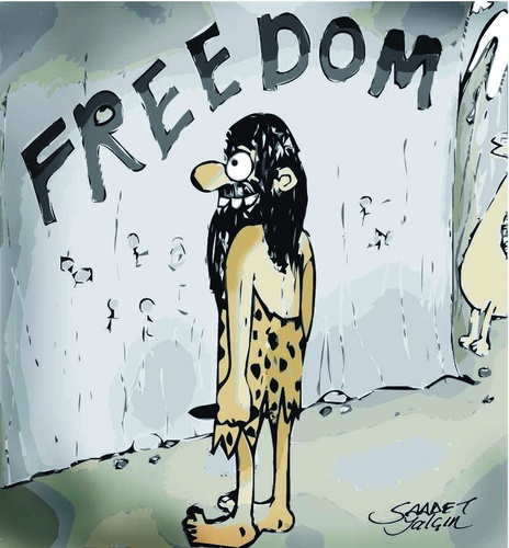 Cartoon: freedom (medium) by saadet demir yalcin tagged freedom