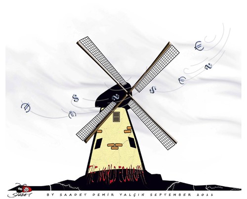 Cartoon: Grinder (medium) by saadet demir yalcin tagged money,grinder,economiccrisis,sdy,saadet