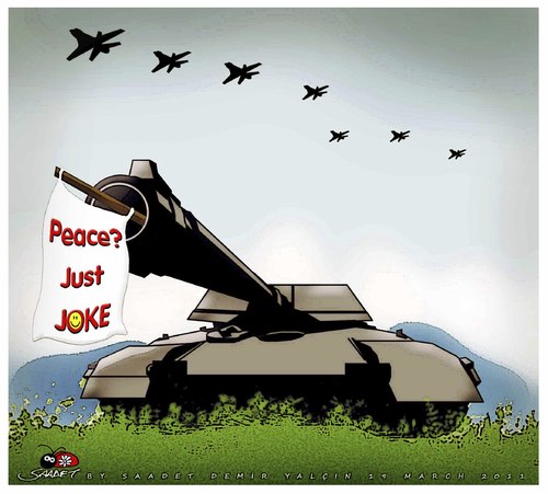 Cartoon: Just Joke.. (medium) by saadet demir yalcin tagged saadet,sdy,syalcin,peace,war,turkey,world