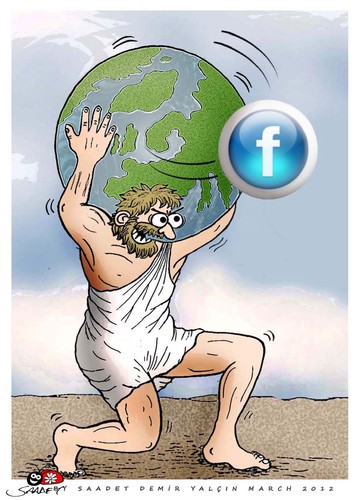 Cartoon: Satellite of the world (medium) by saadet demir yalcin tagged saadet,sdy,fb