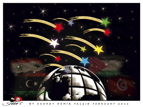 Cartoon: Stars (medium) by saadet demir yalcin tagged saadet,sdy,stars,flag,world