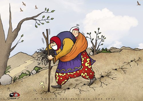 Cartoon: Woman s power ... (medium) by saadet demir yalcin tagged saadet,sdy,power