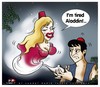 Cartoon: Surprise of magic lamp... (small) by saadet demir yalcin tagged saadet sdy magiclamp surprise aladdin woman tired