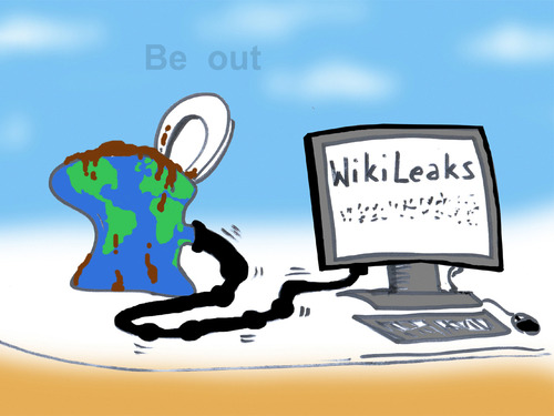 Cartoon: WikiLeaks (medium) by T-BOY tagged out,be