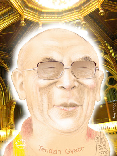 Cartoon: DALAI LAMA (medium) by T-BOY tagged dalai,lama