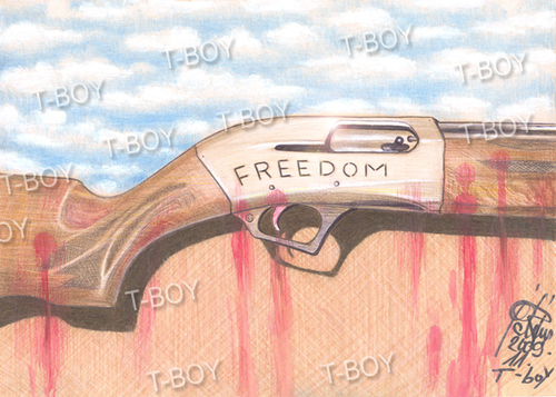Cartoon: FREEDOM-- (medium) by T-BOY tagged freedom