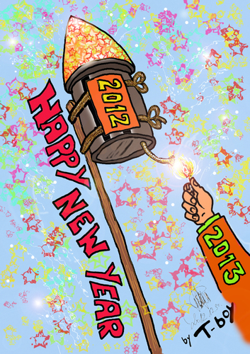 Cartoon: HAPPY NEW YEAR (medium) by T-BOY tagged year,new,happy
