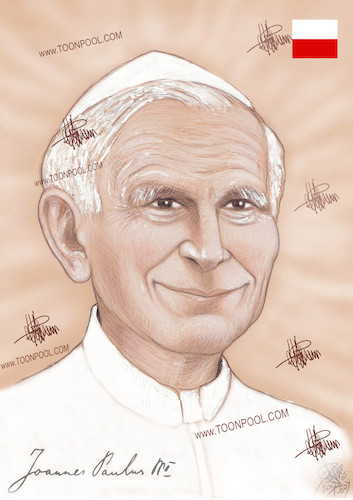 Cartoon: II JANOS PAL POPE (medium) by T-BOY tagged ii,janos,pal,pope
