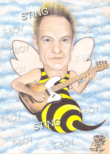 Cartoon: STING (medium) by T-BOY tagged sting