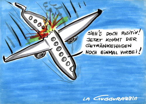 Cartoon: Plane crash (medium) by LA RAZZIA tagged flugzeug,aeroplane,flugzeugabsturz