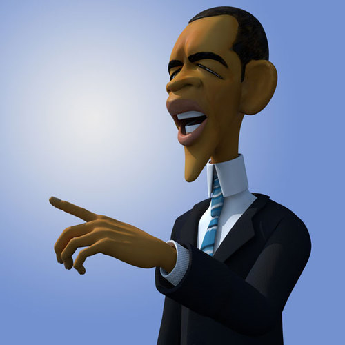 Cartoon: Barack Obama caricature (medium) by guidosalimbeni tagged obama,barack,caricature,3d