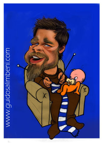 Cartoon: Brad Pitt (medium) by guidosalimbeni tagged brad,pitt