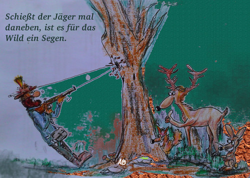 Cartoon: Herbstzeit - Jagdzeit (medium) by wheelman tagged jäger,jagd,herbst,wild