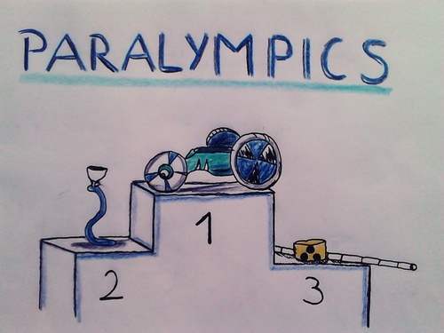 Cartoon: paralympics (medium) by wheelman tagged paralympics,handicap