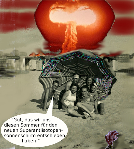 Cartoon: sommer 2017 (medium) by wheelman tagged sommer,sonnen,schirm,schutz,krieg,atom,bombe