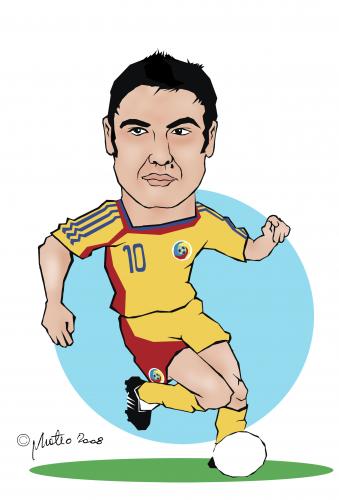Cartoon: Adrian Mutu (medium) by geomateo tagged caricature,footballer,football,soccer,romania,adrian,mutu,cartoon,european,championship