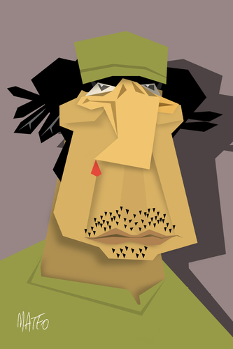 Cartoon: Muammar Gaddafi (medium) by geomateo tagged dictators,libia,gaddafi,muammar