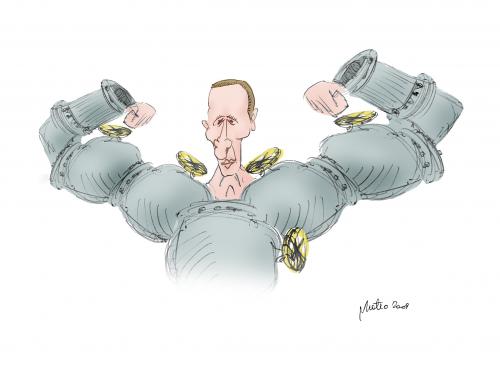 Cartoon: Putin (medium) by geomateo tagged gaslieferung,gas,russen,beobachter,ukraine,gaspipelines,gashahn,gazprom,putin,feuerzeug