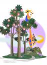 Cartoon: fantasy bird (small) by geomateo tagged bird,landscape,story,fantasy,tree