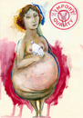 Cartoon: schwangere Gebärmutter (small) by KREMPEL tagged familie,alte,mütter