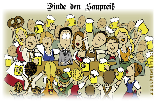 Cartoon: finde den Saupreiß (medium) by katelein tagged oktoberfest,wiesn,bier,bierfest,beer,ozapft