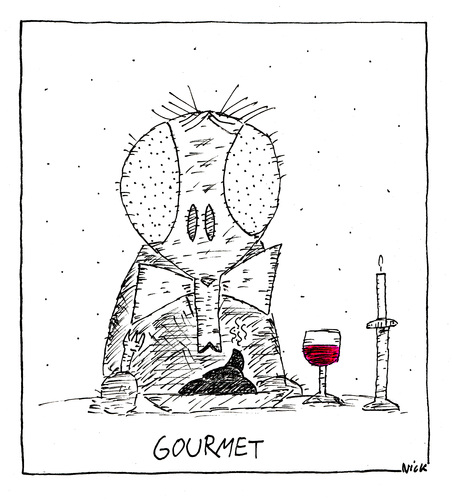 Cartoon: Gourmet (medium) by Oliver Kock tagged fliege,fly,scheisse,shit,gourmet,restaurant