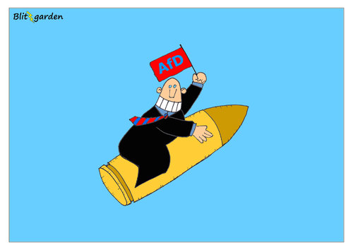 Cartoon: Höhenflug ... (medium) by Oliver Kock tagged afd,wahlergebnis,wahlen,rechtsruck,deutschland,brd,cartoon,nick,blitzgarden