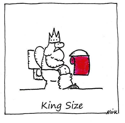 Cartoon: King Size (medium) by Oliver Kock tagged könig,klo,toilet,toilette,klopapier,roter,teppich