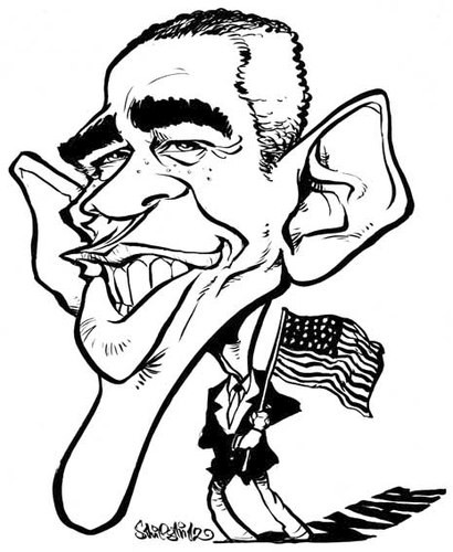 Cartoon: Barack Obama (medium) by stieglitz tagged barack,obama,karikatur,caricature,caricatura