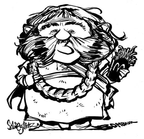 Cartoon: Bombur (medium) by stieglitz tagged stephen,hunter,bombur,dwarf,dwarves,the,hobbit,karikatur,caricature,caricatura