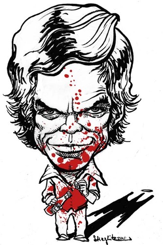 Cartoon: Dexter (medium) by stieglitz tagged michael,hall,dexter,karikatur,caricature
