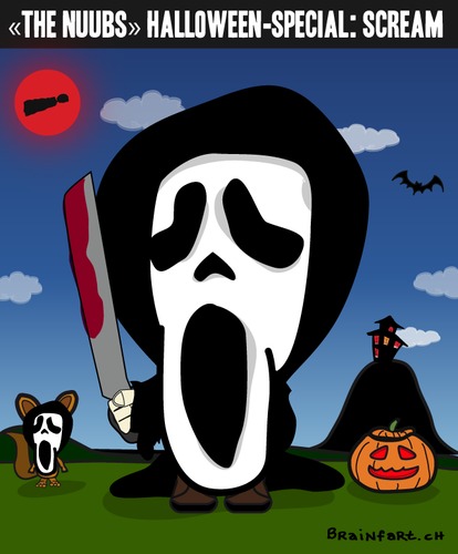 Cartoon: Scream if you can!!! (medium) by BRAINFART tagged scream,comic,halloween,horror,thriller,cartoon,character,pumpkin,brainfart,art,awesome,like,facebook,toonpool,drawing,lustig,fun,funny,lachen,laugh,spass,witzig