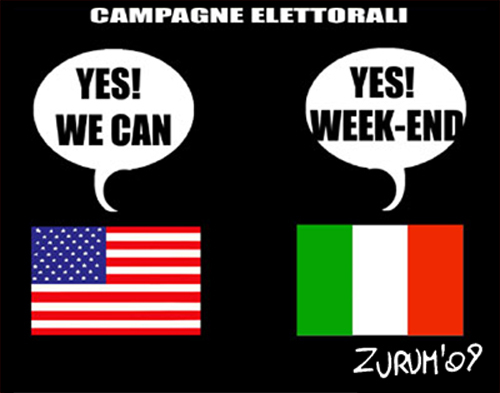 Cartoon: italian style... (medium) by Zurum tagged italia,obama