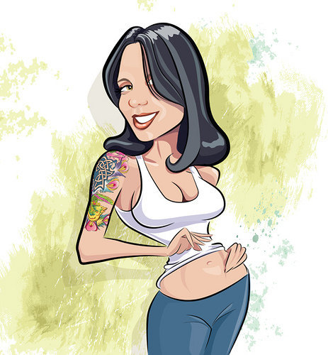 Cartoon: Dimitra (medium) by michaelscholl tagged tattoo,sexy,beautiful,woman,vector
