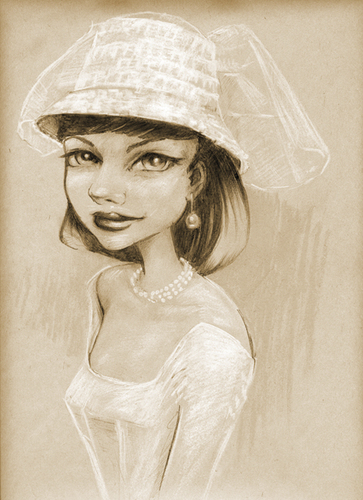 Cartoon: her special day (medium) by michaelscholl tagged wedding,dress,hat,bride,woman