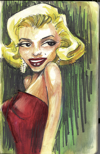 Cartoon: marilyn sketch (medium) by michaelscholl tagged marilyn,monroe,actress