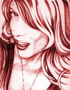 Cartoon: amanda red (small) by michaelscholl tagged portrait woman red beautiful sexy