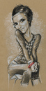 Cartoon: jenn (small) by michaelscholl tagged woman cartoon portrait